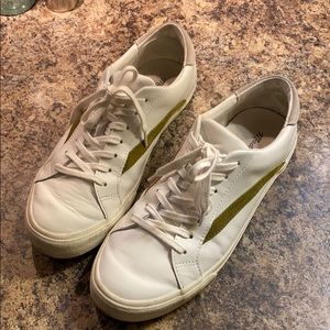 Madewell white and cactus green shoes